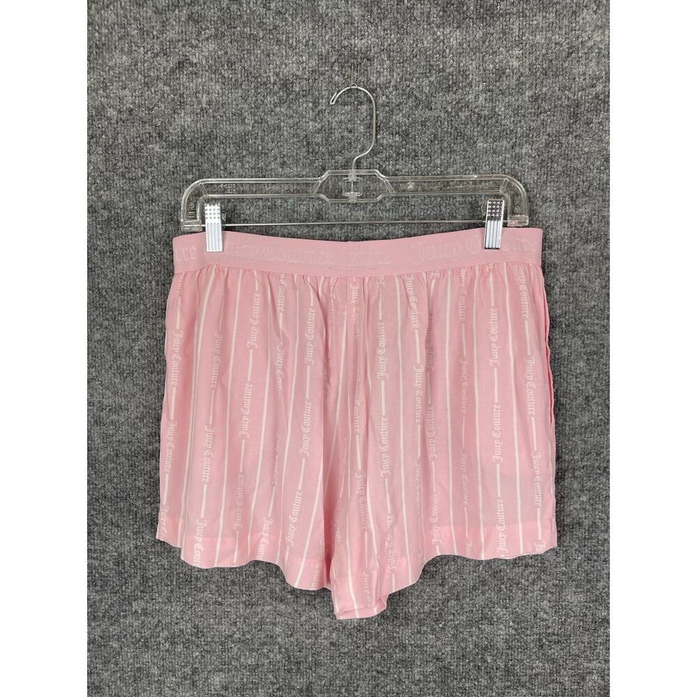 Juicy Couture Striped Short-Sleeve Notch Collar Shirt and Shorts Pajama Large - Picture 5 of 11